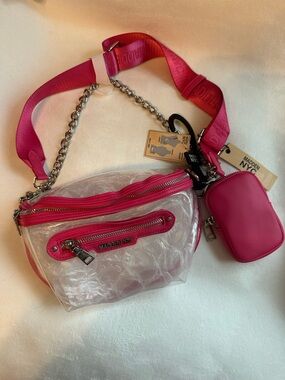 NWTS Madden NYC Clear & Hot Pink Fanny Pack Crossbody Bag